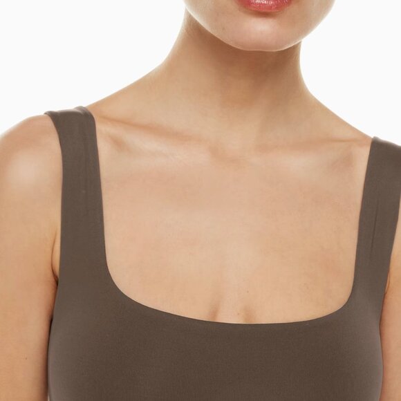 Aritzia Babaton Contour Squareneck Romper in Coffee Bean - Picture 7 of 12